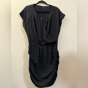NWT Krisa Revolve Ruched V-Neck Mini Dress in Black‎ - L
